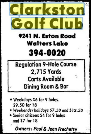 Clarkston Golf Club - June 1988